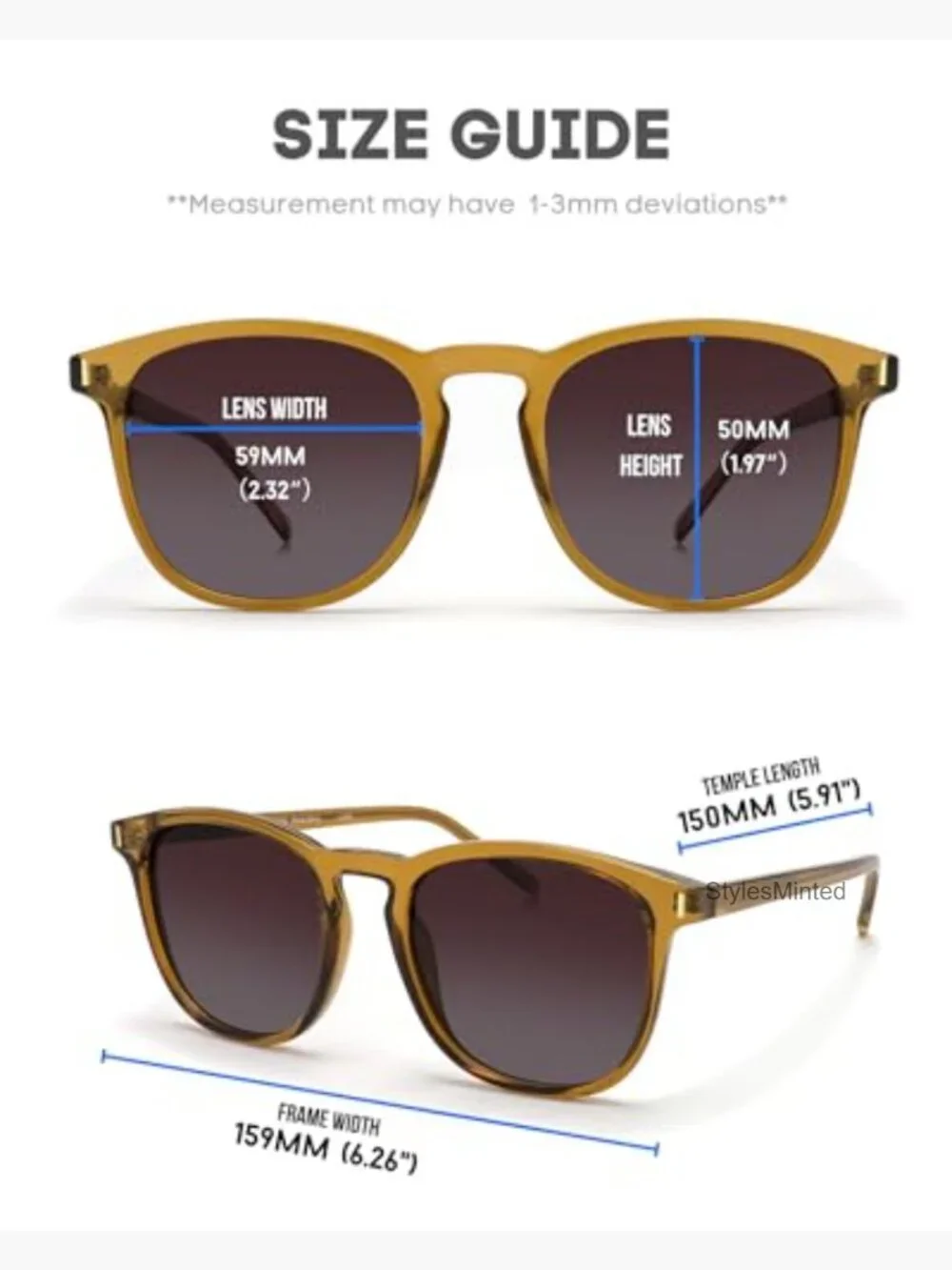 Extra Large Polarized Square Round Sunglasses UV400 Protection